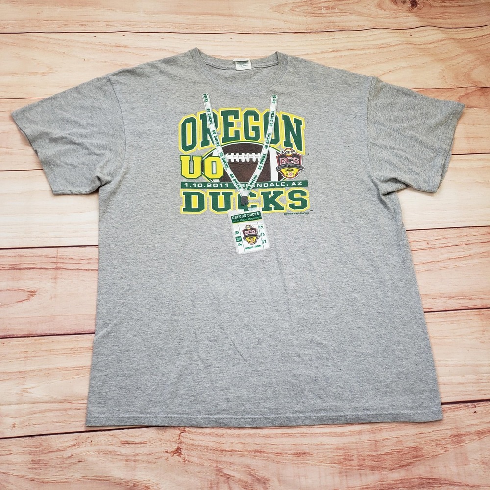 Oregon Ducks Shirt Mens XL Gray‎ College Football BCS National Championship 2011